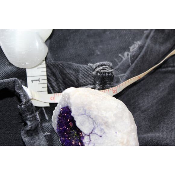 One X Oneteaspoon High Waist Cutoff Roll Cuff Shorts Black Cutout Waist Size 25 - Picture 10 of 12